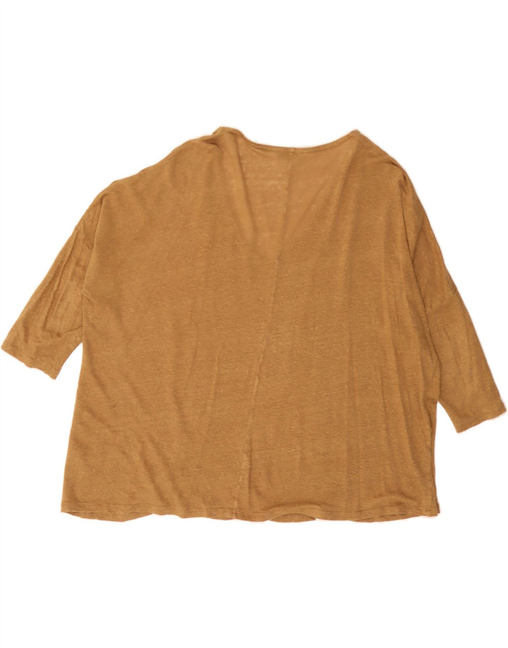 MASSIMO DUTTI Womens Oversized T-Shirt Top UK 14 Medium Beige Vintage Massimo Dutti and Second-Hand Massimo Dutti from Messina Hembry 