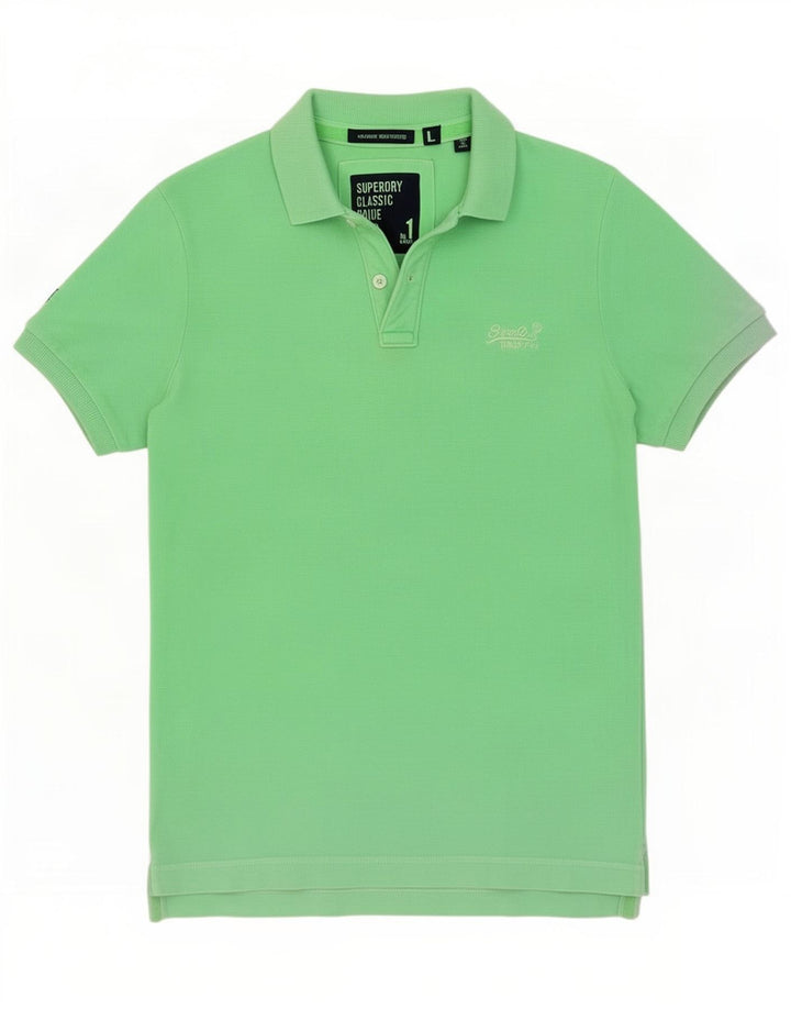 Superdry Polo Shirt til mænd Stor grøn bomuld