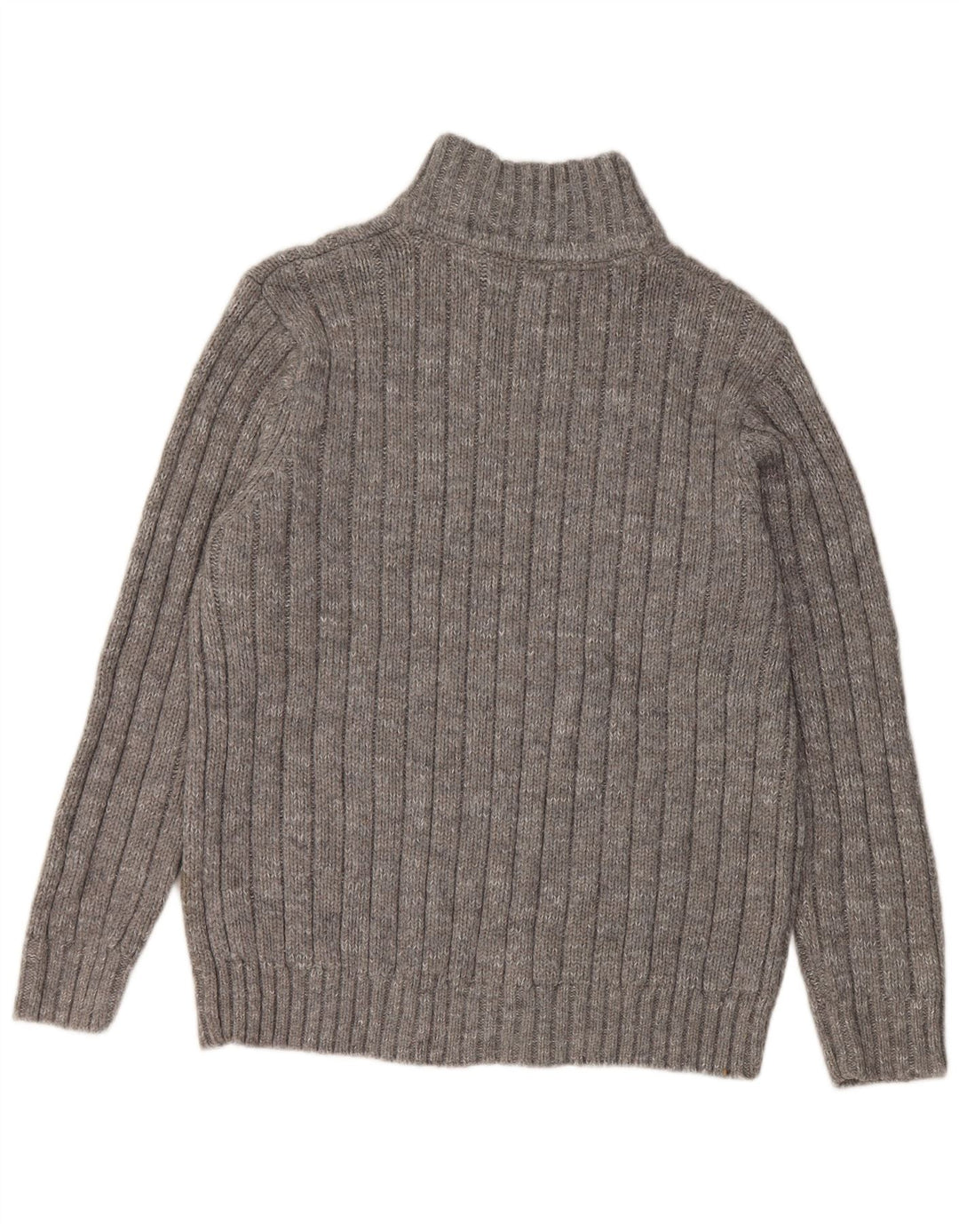 Marks & Spencer Herre sweater med lynlåshals, stor grå flækket akryl