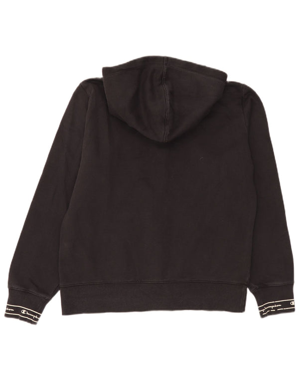 Champion Dame Grafisk Hættetrøje Sweater UK 18 XL Sort Bomuld