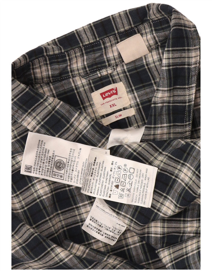 Levi's Slim-skjorte til mænd 2XL marineblå ternet bomuld