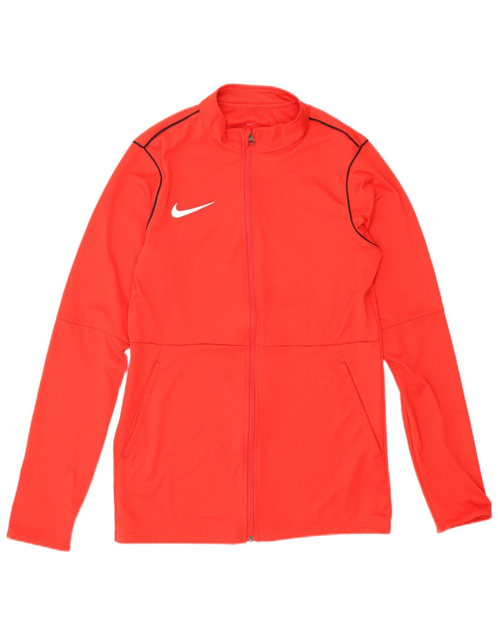 Nike Dame Dri Fit Træningsdragt Topjakke UK 10 Lille Rød Polyester