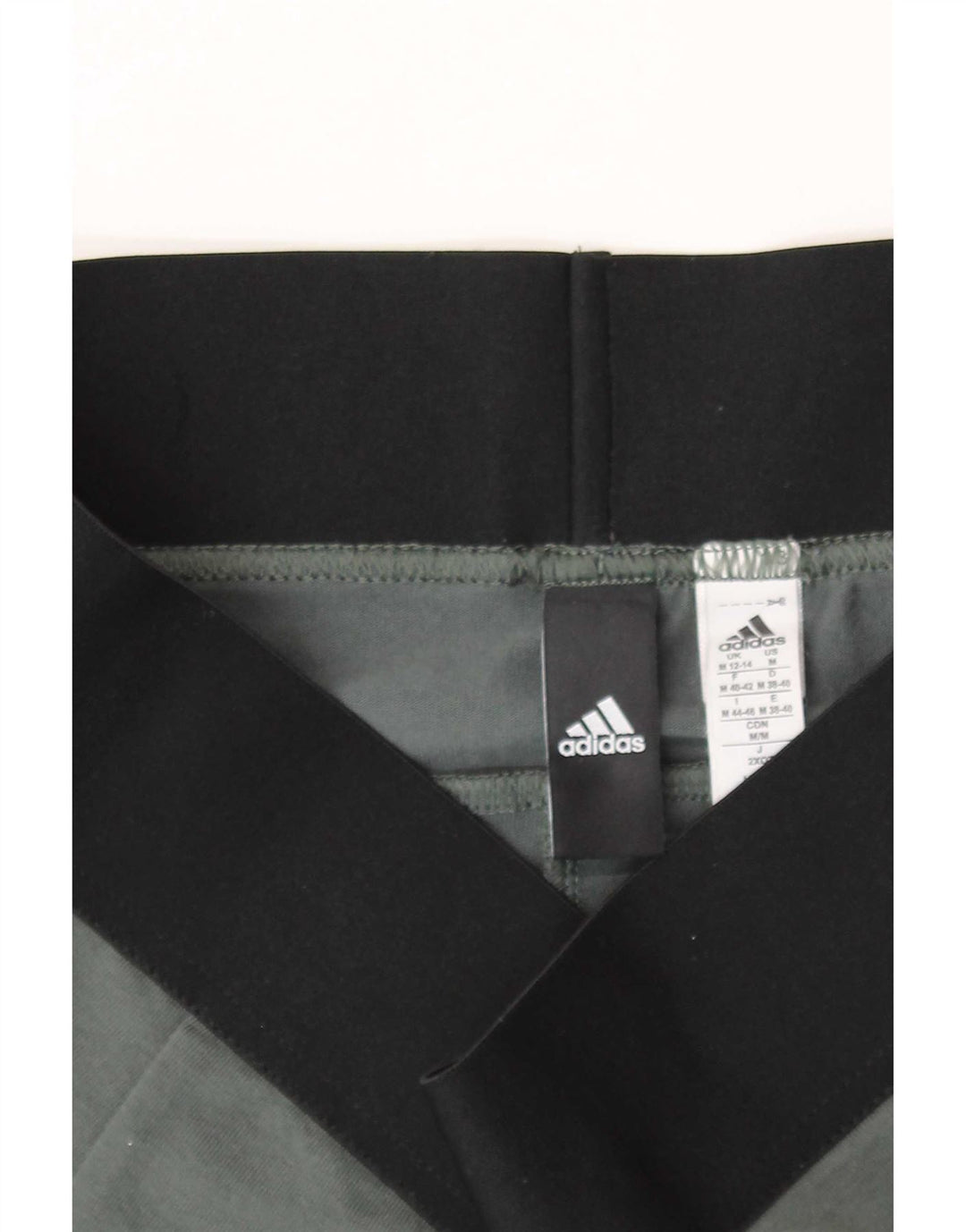 Adidas Dame Leggings UK 12/14 Medium Grey Colourblock Bomuld