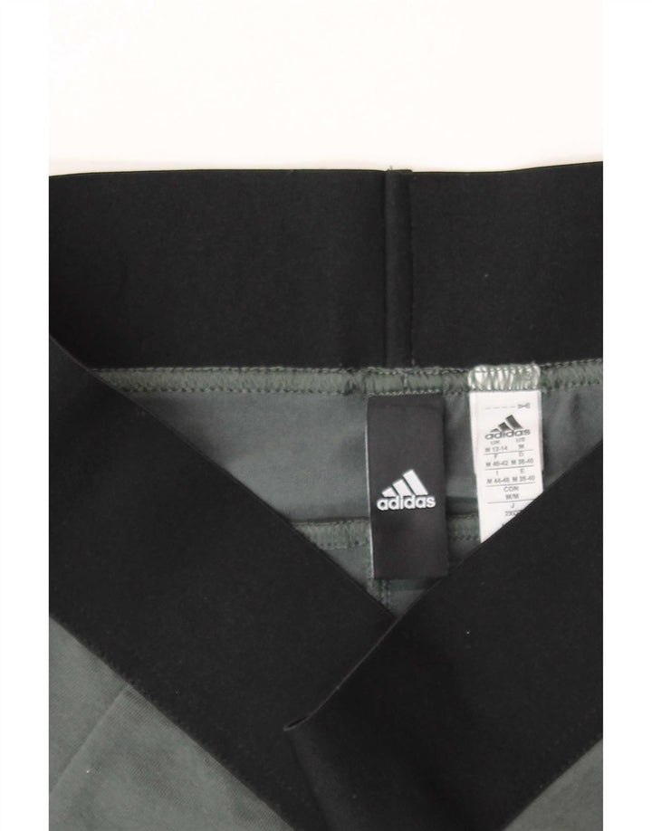 Adidas Dame Leggings UK 12/14 Medium Grey Colourblock Bomuld