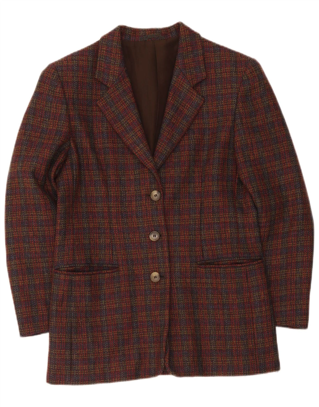 Vintage dame 3-knaps oversize blazerjakke UK 10 Small Bourgogne tern