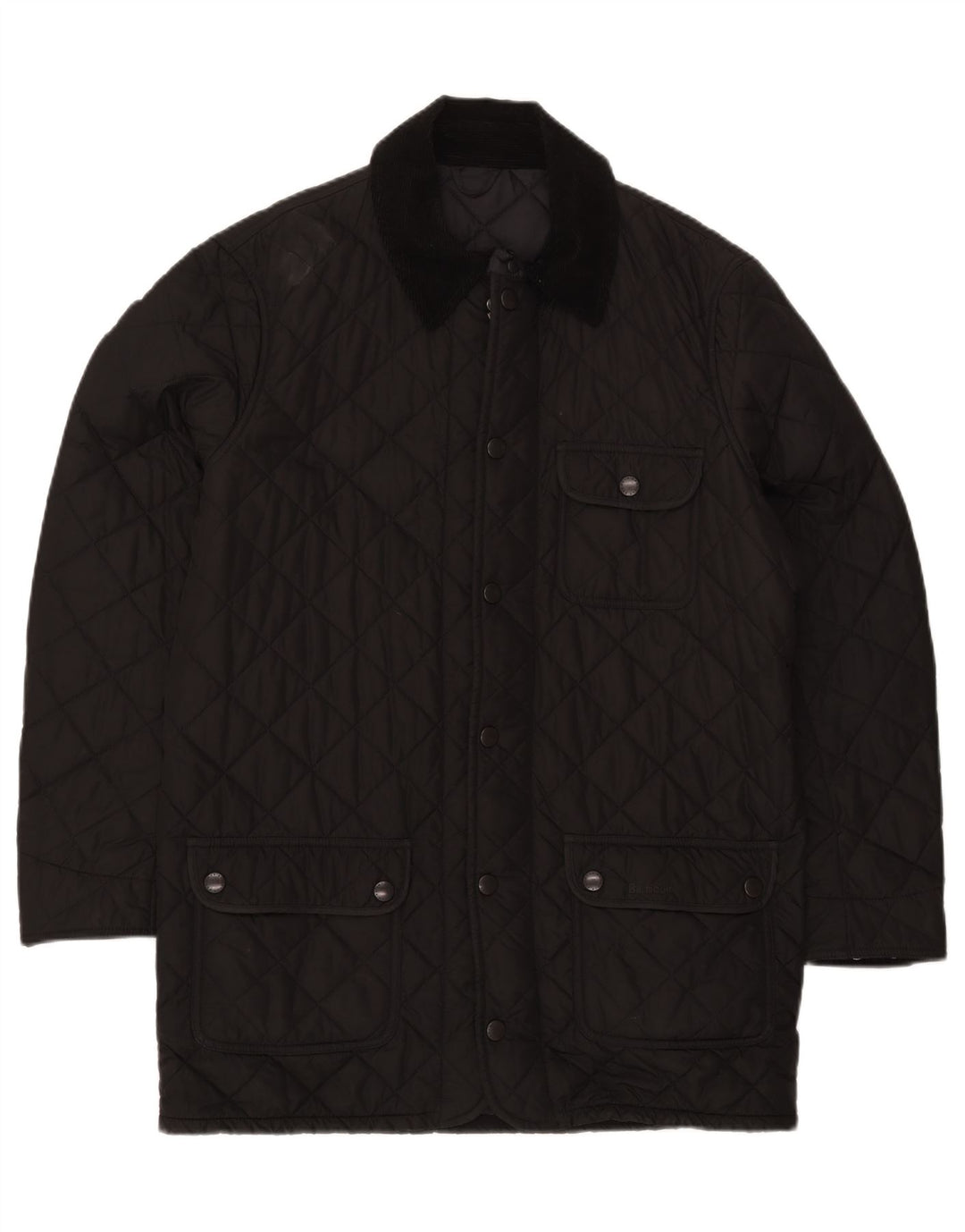 Barbour Herre Quiltet Overfrakke UK 40 Stor Sort Polyester