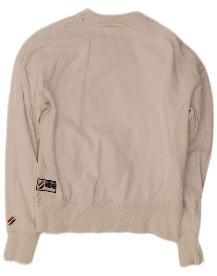 Superdry Womens Graphic Oversized Sweatshirt Jumper UK 10 Small White