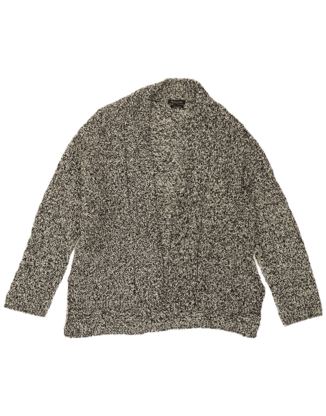 Massimo Dutti Dame Open Cardigan Sweater UK 18 XL Grå Flecked