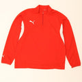 PUMA Mens Zip Neck Pullover Tracksuit Top Medium Red Colourblock Vintage Puma and Second-Hand Puma from Messina Hembry 