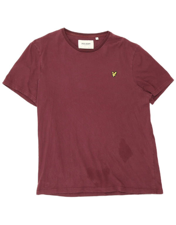 Lyle & Scott Herre T-Shirt Top XL Bourgogne bomuld