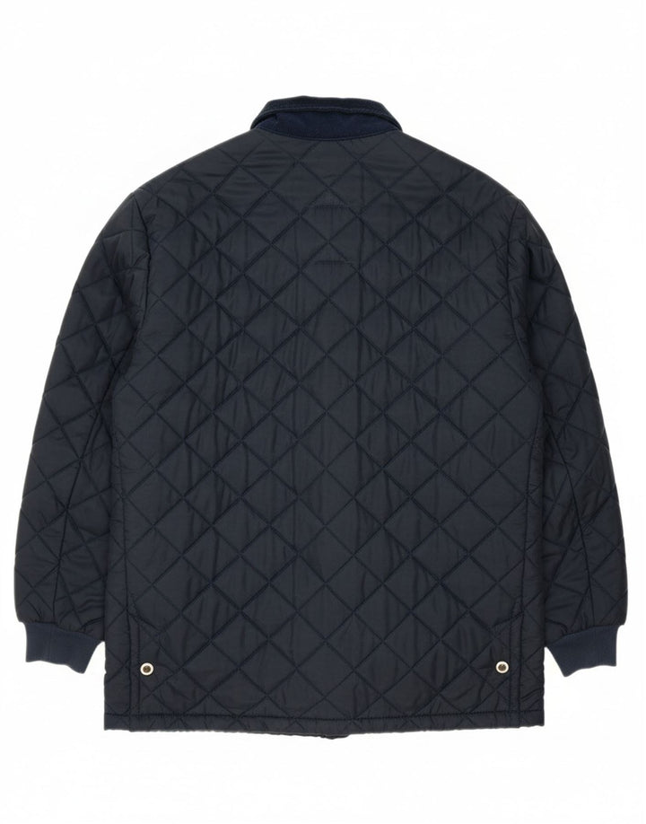 VINTAGE Mens Quilted Jacket UK 40 Large Navy Blue Vintage Vintage and Second-Hand Vintage from Messina Hembry 