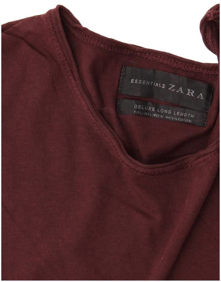 ZARA Lang T-shirt til mænd, stor Burgundy