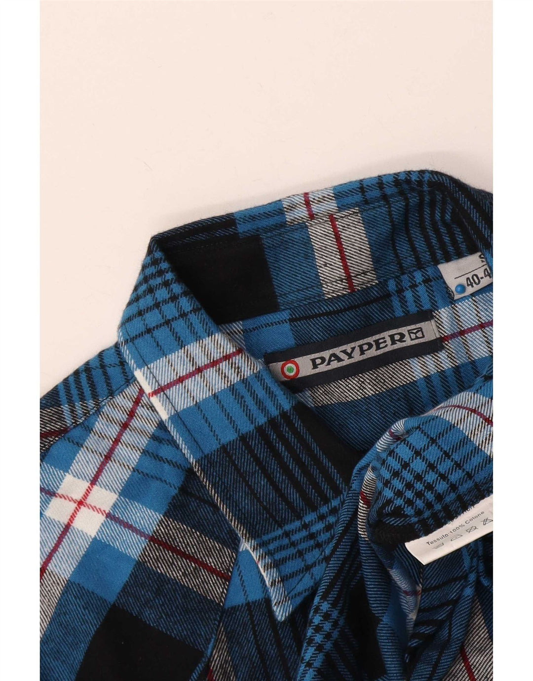 Payper Herre Regular Fit Flanell Shirt Lille Blå Plaid Bomuld