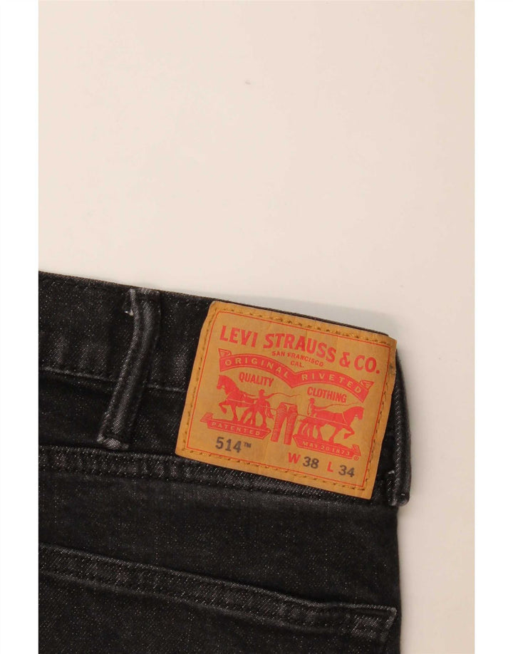 Levi's Herre 514 Straight Jeans W38 L34 Sort Bomuld