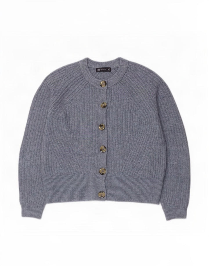 Marks & Spencer Dame Cardigan Sweater UK 14 Medium Blue Acryl