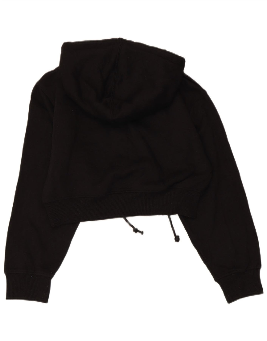 ZARA Crop hættetrøje til kvinder UK 10 Lille sort polyester