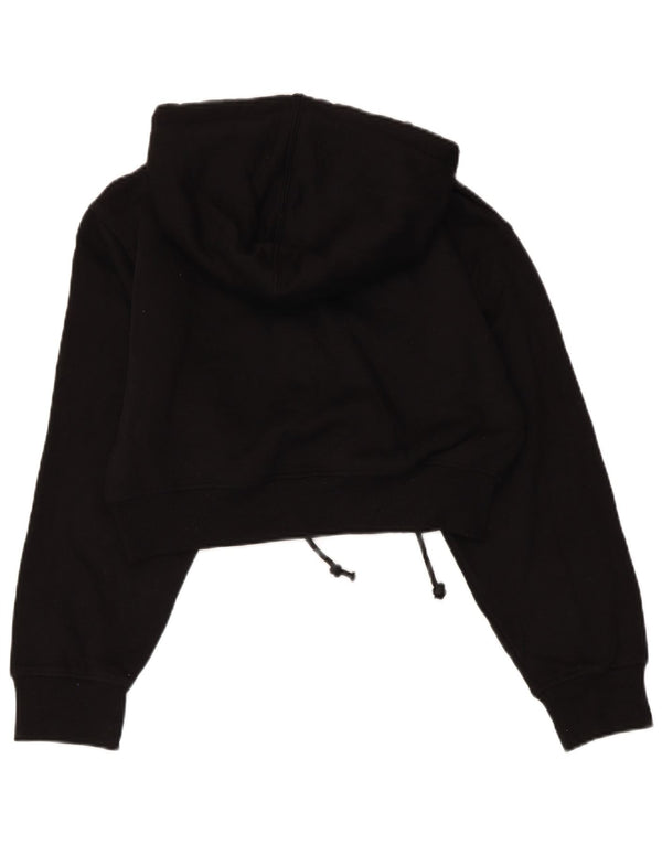 ZARA Crop hættetrøje til kvinder UK 10 Lille sort polyester