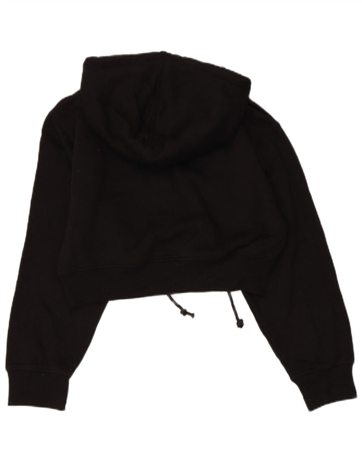 ZARA Crop hættetrøje til kvinder UK 10 Lille sort polyester