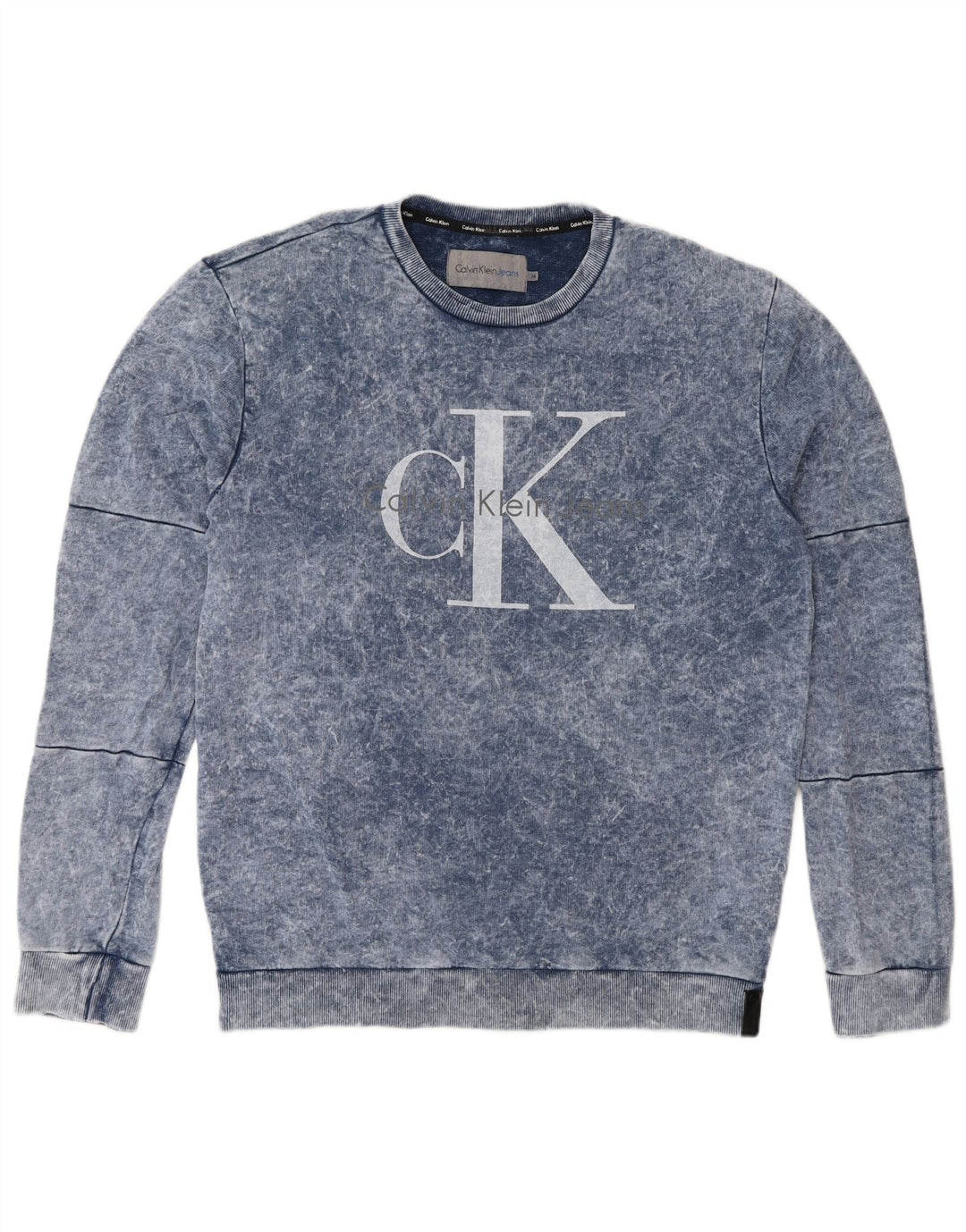 Calvin Klein Jeans Herre Grafisk Sweatshirt Jumper Medium Blå Bomuld
