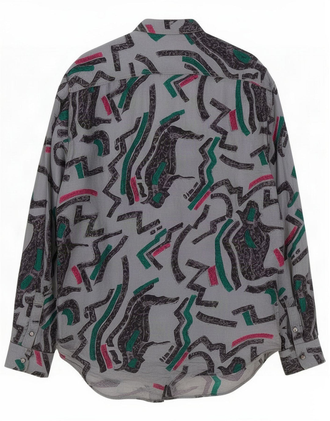Schoffel skjorte med abstrakt mønster til mænd XL grå acetat