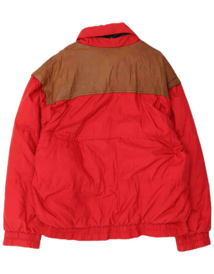 Daniel Hechter Herre polstret jakke IT 52 XL Rød Colourblock Polyamid