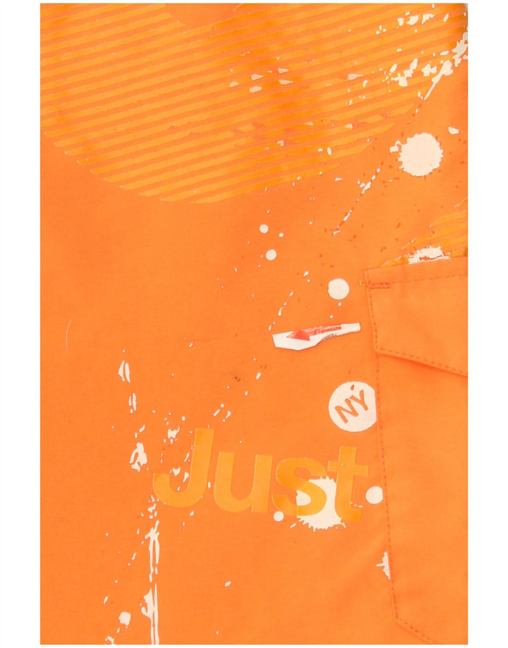 Nike grafiske svømmeshorts til mænd, store orange farveblok polyester