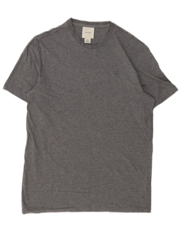 Calvin Klein Herre T-Shirt Top Lille Grå Bomuld