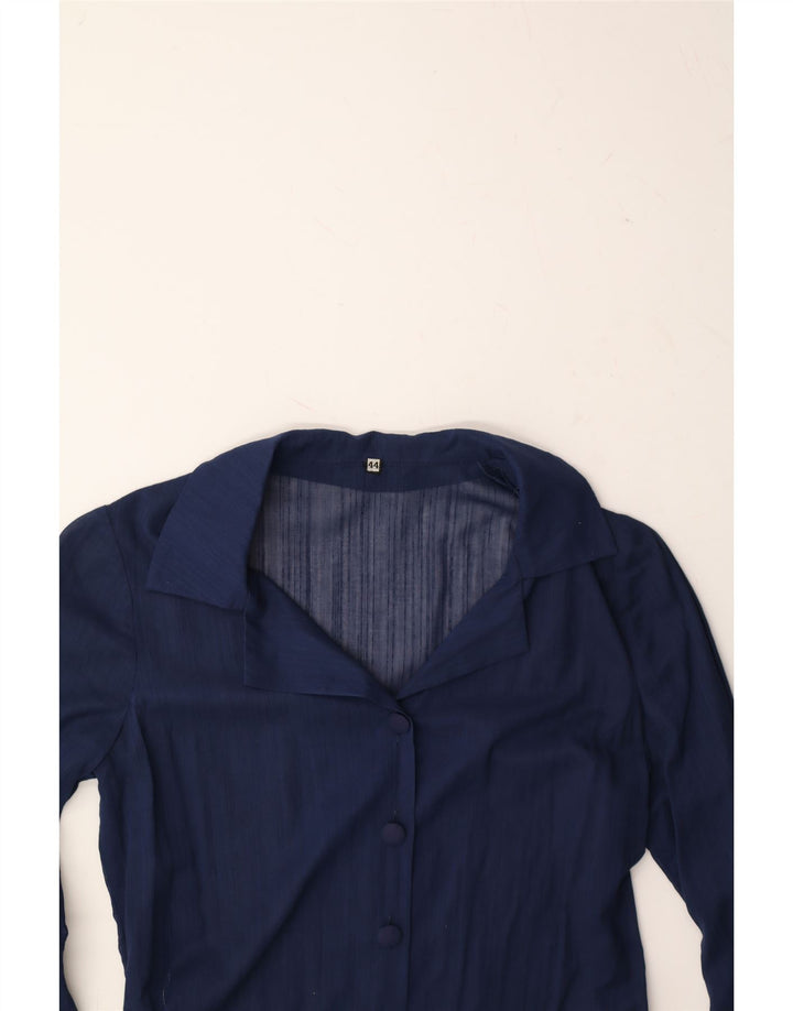 VINTAGE Womens Pullover Shirt Dress IT 44 Medium Navy Blue Vintage Vintage and Second-Hand Vintage from Messina Hembry 