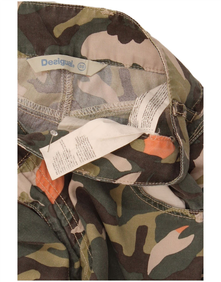 Desigual Dame Cargo Bukser EU 38 Medium W29 L29 Grøn Camouflage