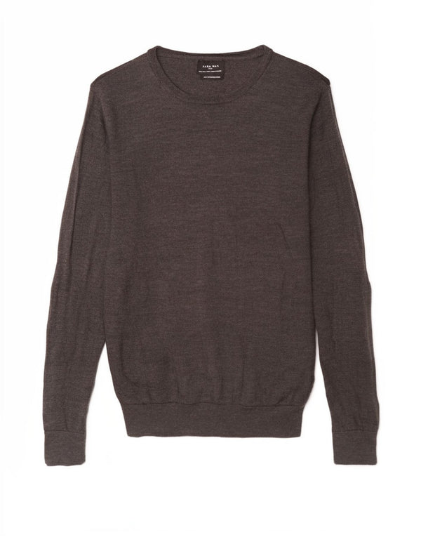 Zara Herre Jumper Sweater Large Grå Uld