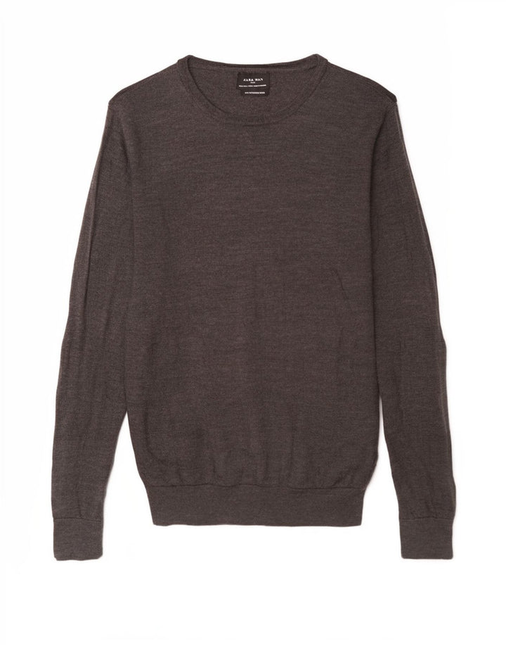 Zara Herre Jumper Sweater Large Grå Uld