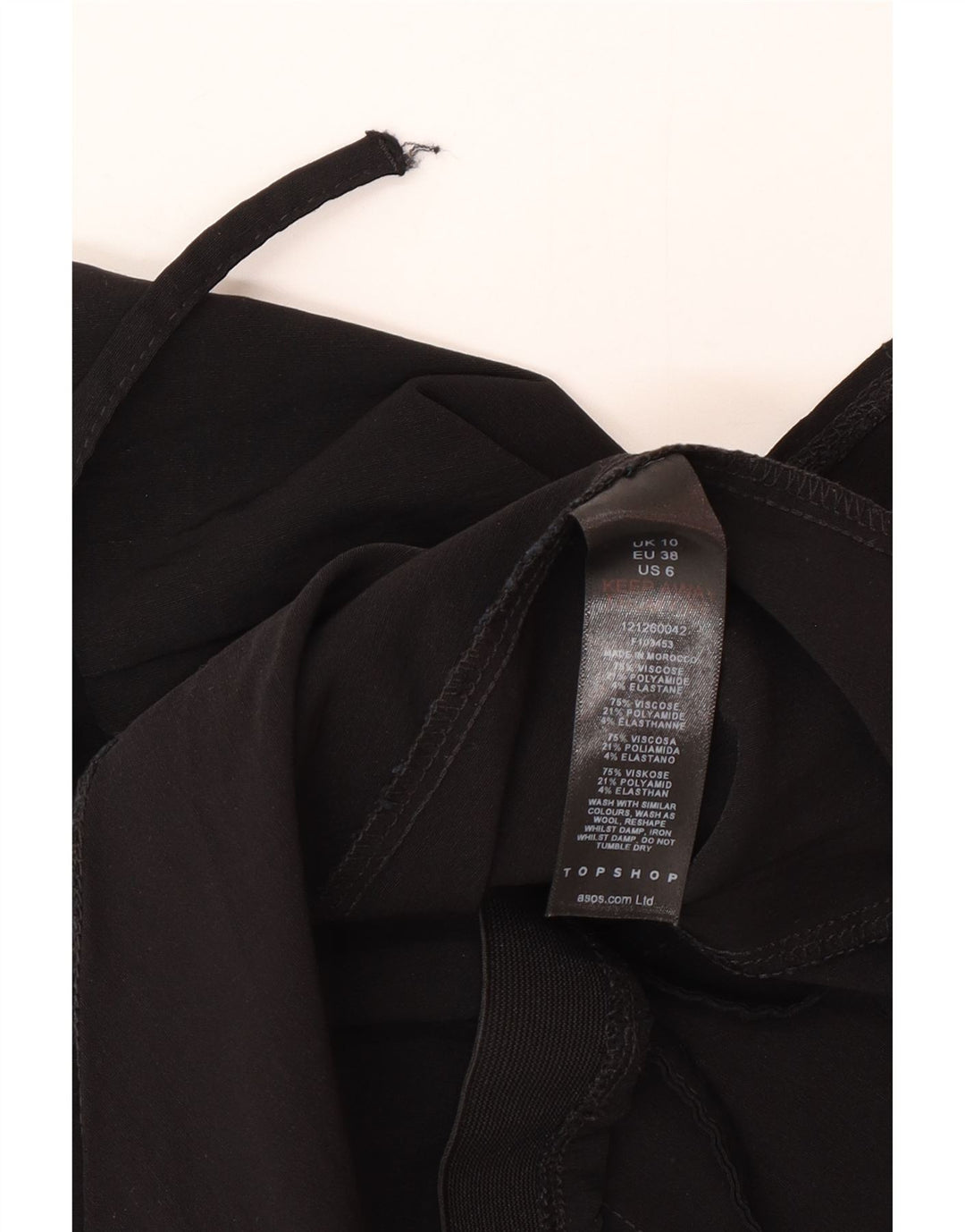 Topshop Dame Mini-nederdel UK 10 Small W26 Black Viscose