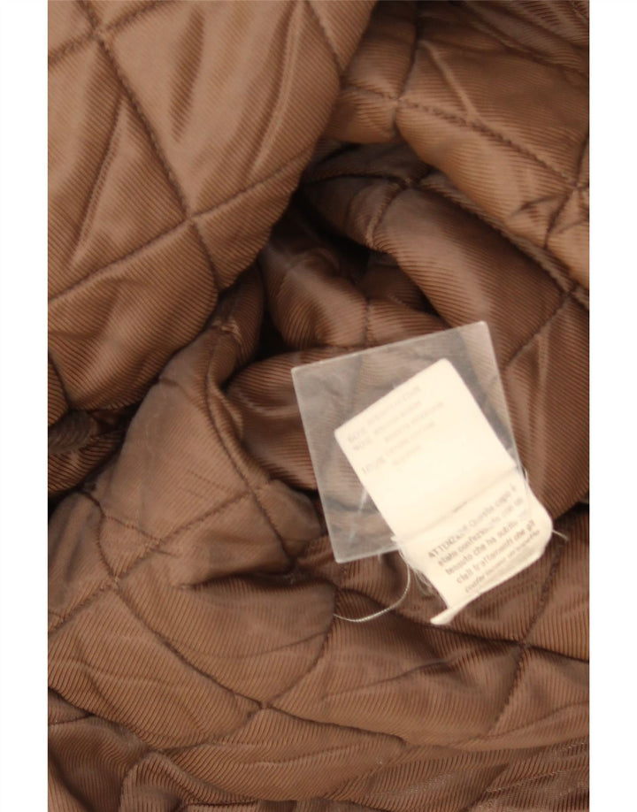 Les Copains Quiltet overfrakke til kvinder IT 42 Medium Brown Acetate