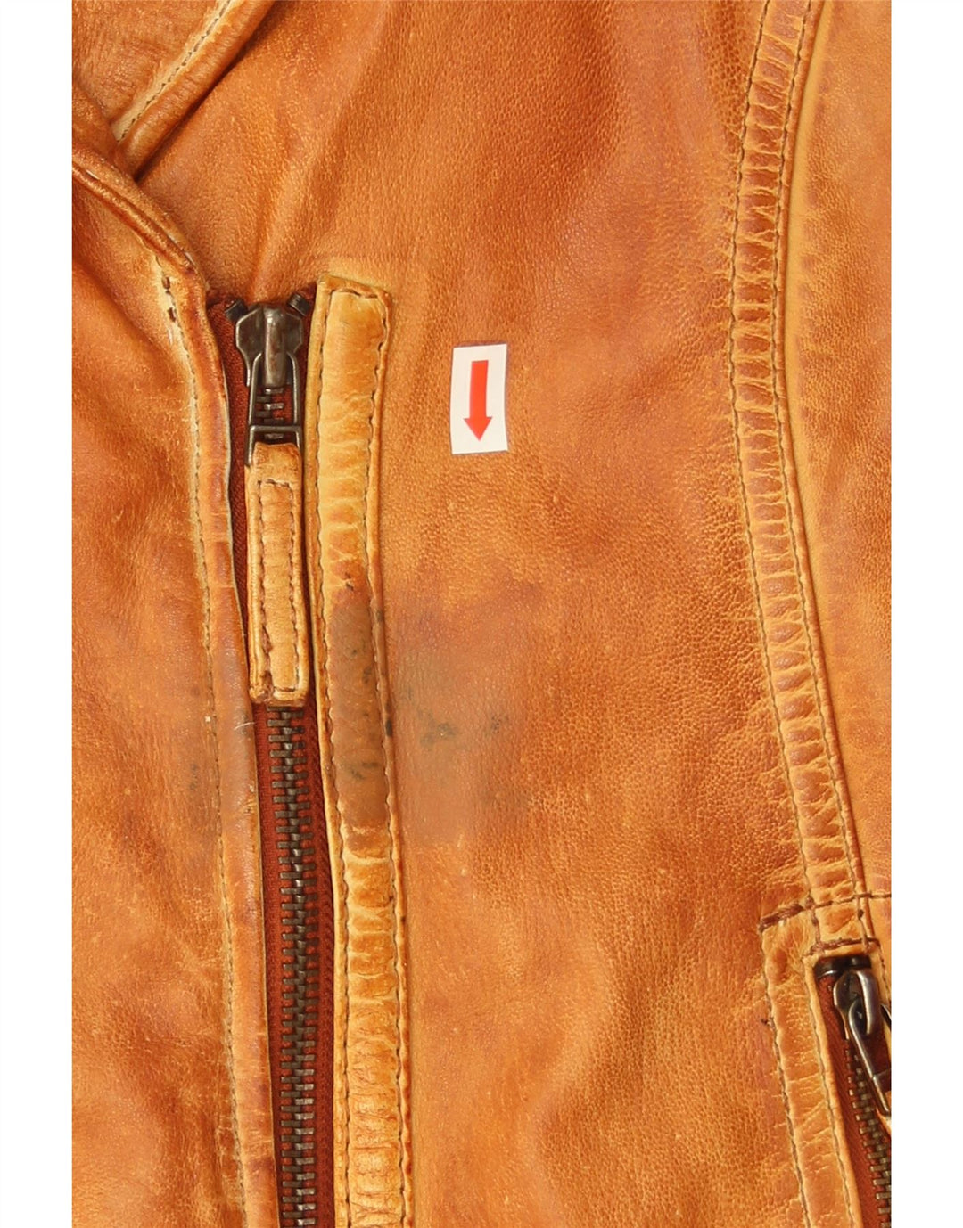 Gipsy Womens Læder Biker Jacket UK 14 Medium Brown Læder