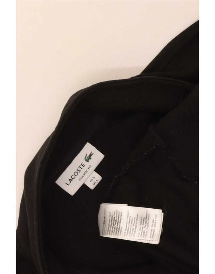 Lacoste Herre Classic Fit Zip Neck Sweatshirt Jumper Størrelse 5 Large Sort