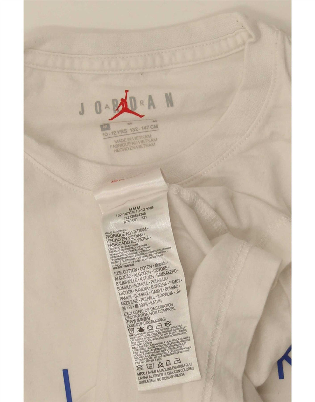 Jordan Boys Regular Graphic T-Shirt Top 10-11 År Hvid Bomuld