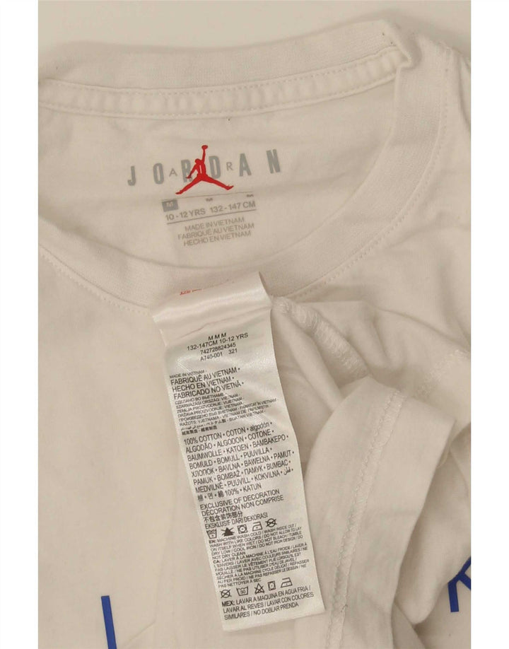 Jordan Boys Regular Graphic T-Shirt Top 10-11 År Hvid Bomuld
