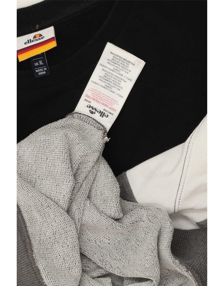 Ellesse Herre Sweatshirt Jumper XL Grå Colourblock Bomuld