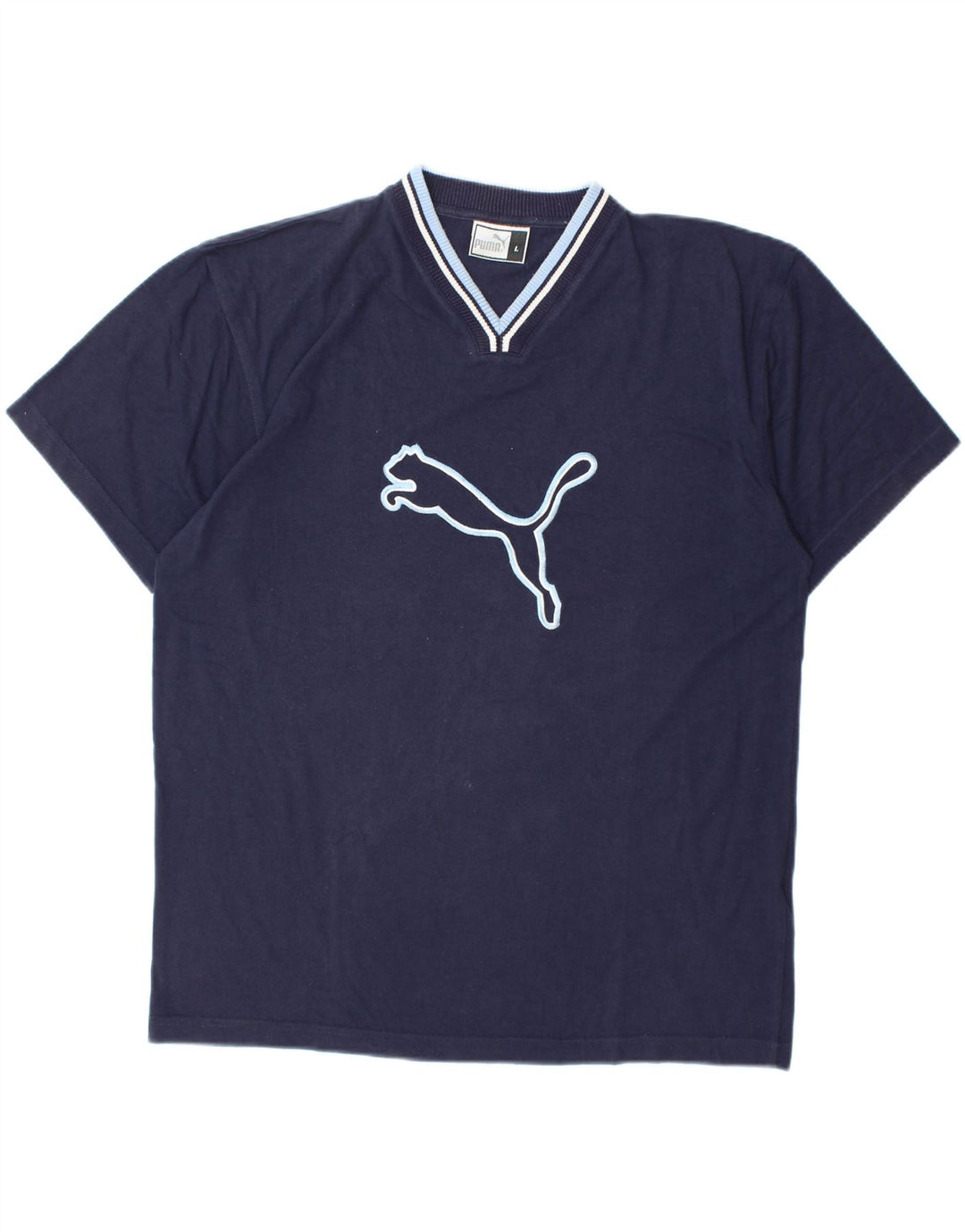 PUMA Grafisk T-shirt top til mænd Stor marineblå bomuld