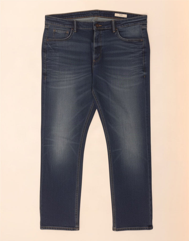 Marks & Spencer Herre Slim Jeans W38 L29 Blå Bomuld