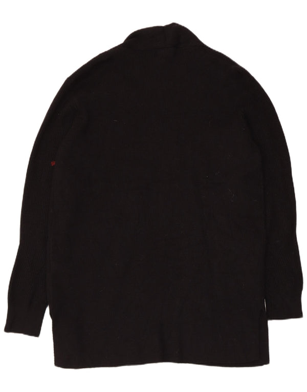 Marks & Spencer Dame Longline Open Cardigan Sweater UK 14 Medium Black