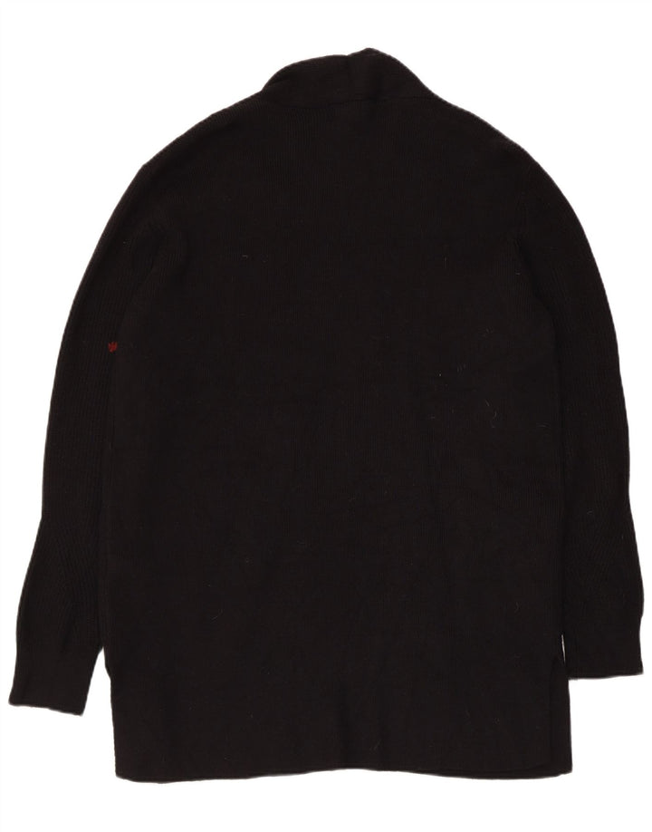 Marks & Spencer Dame Longline Open Cardigan Sweater UK 14 Medium Black