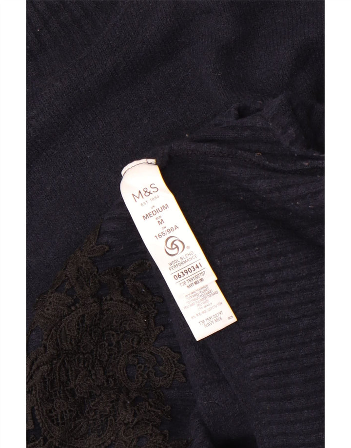 Marks & Spencer Dame Turtle Neck Jumper Sweater UK 14 Medium Navy Blue