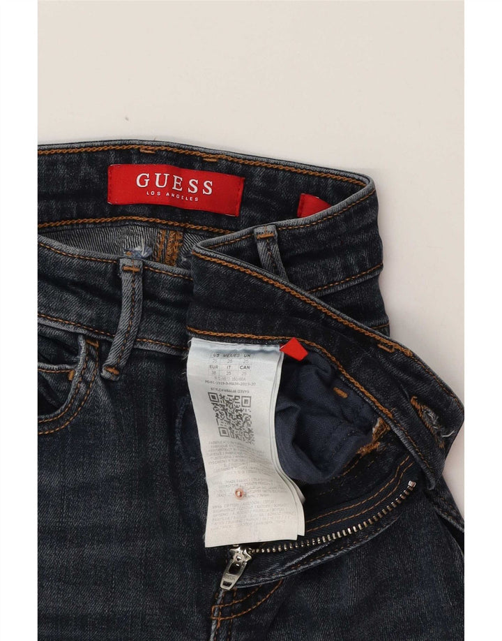 Guess Kvinders Distressed Skinny Jeans W25 L26 Navy Blue Polyester