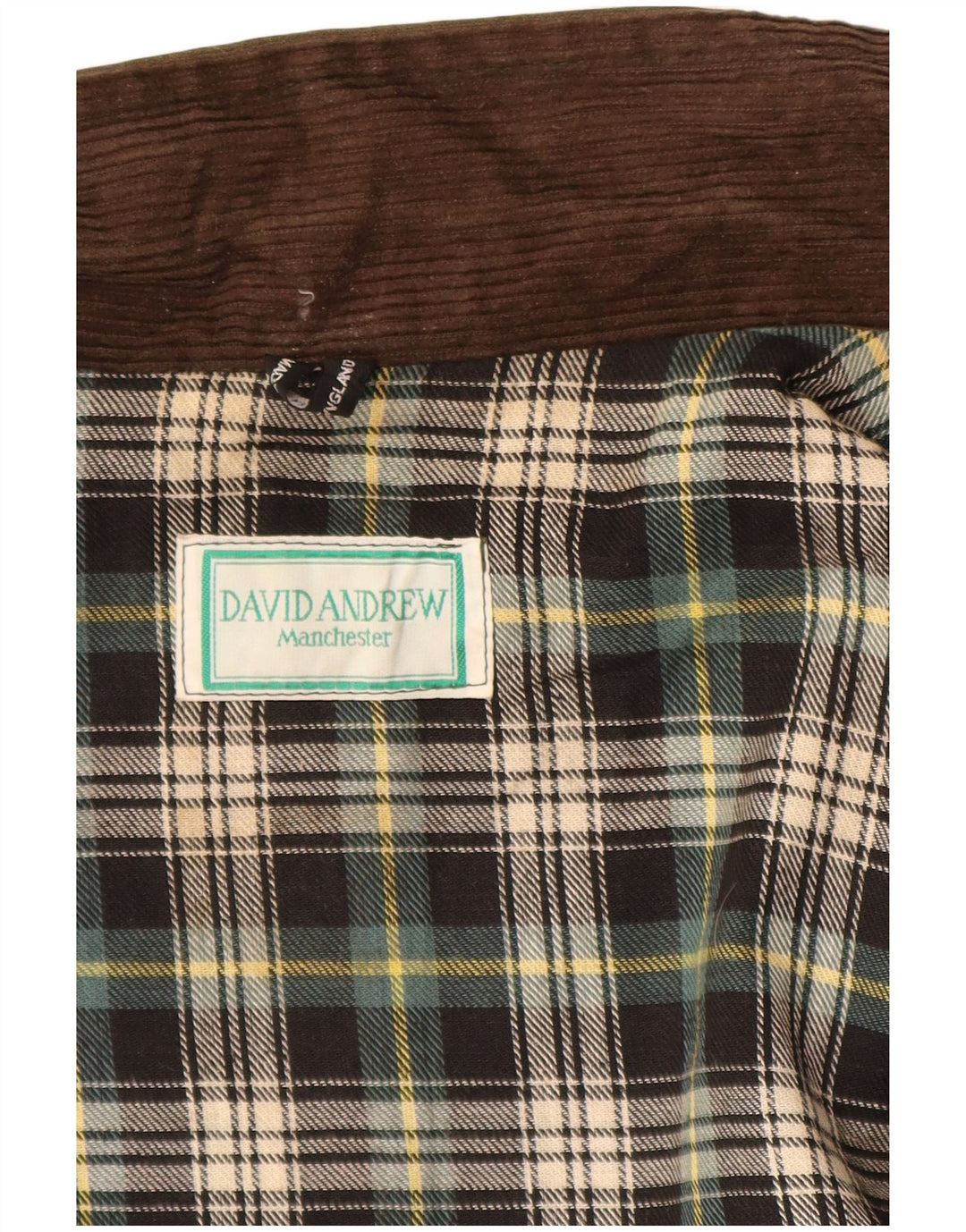 DAVID ANDREW Herre Manchester vokset bomuld Gilet UK 40 Stor Khaki Bomuld