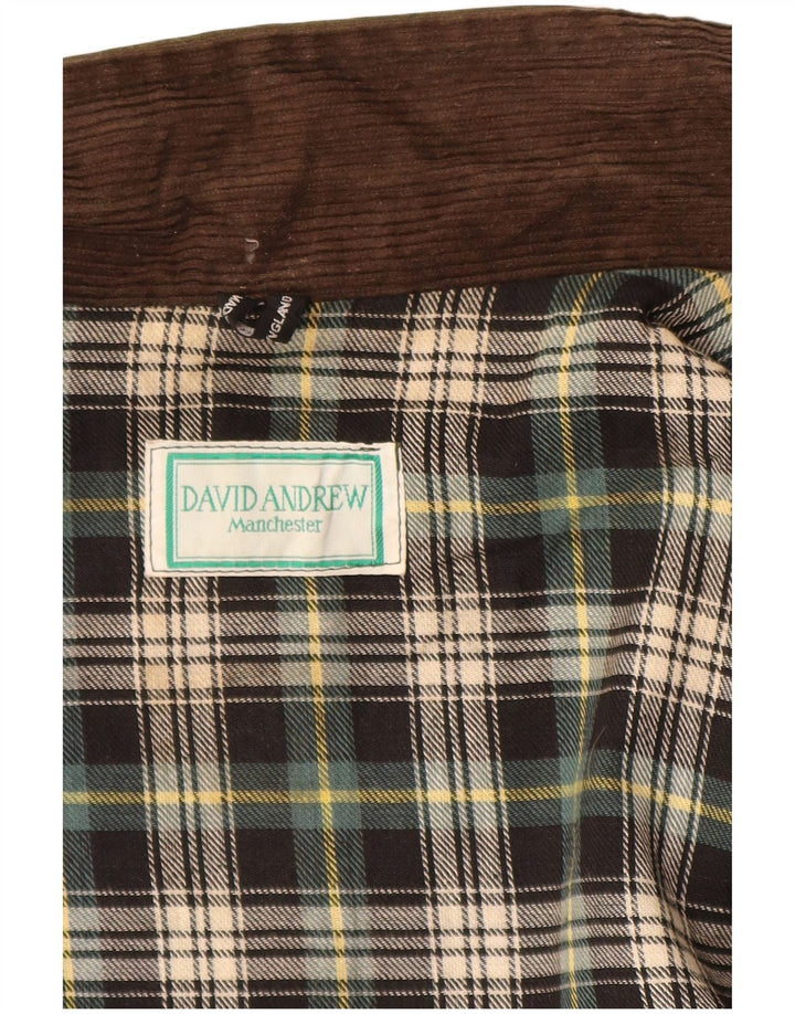 DAVID ANDREW Herre Manchester vokset bomuld Gilet UK 40 Stor Khaki Bomuld