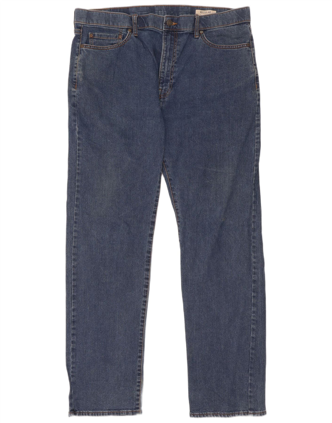 Marks & Spencer Herre Regular Straight Jeans W38 L33 Blue Cotton