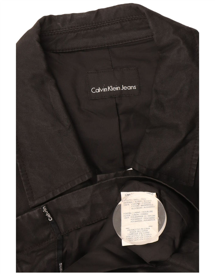 Calvin Klein Herre Military Jacket UK 38 Medium Sort Bomuld