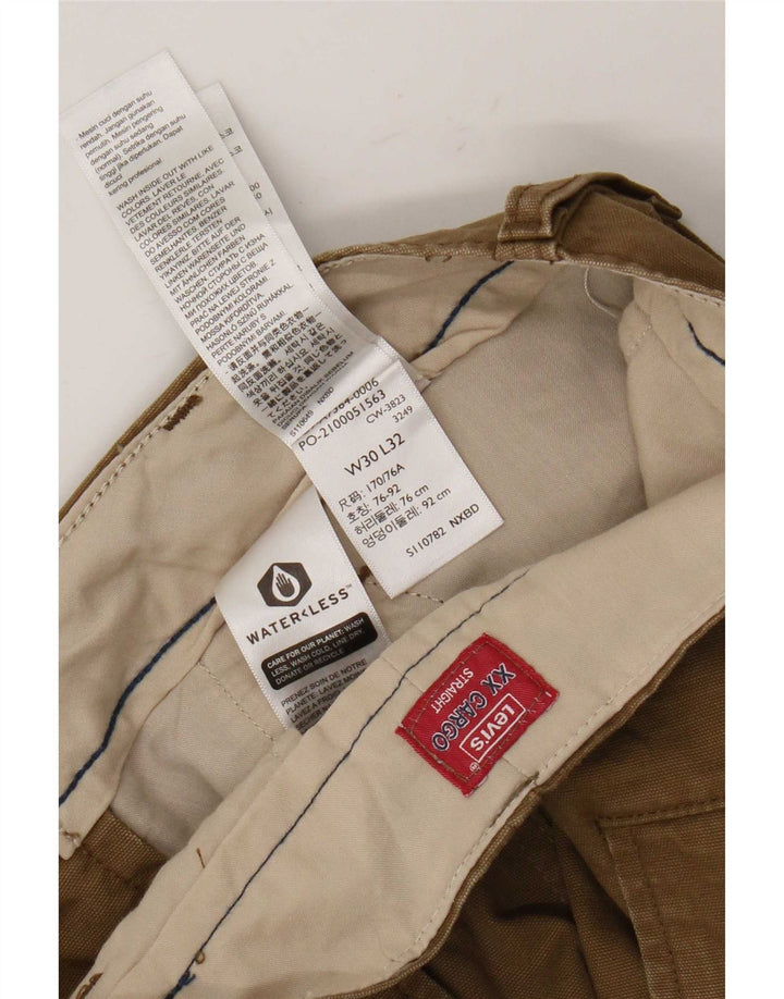 Levi's Straight Cargo-bukser til mænd W30 L32 Khaki Bomuld
