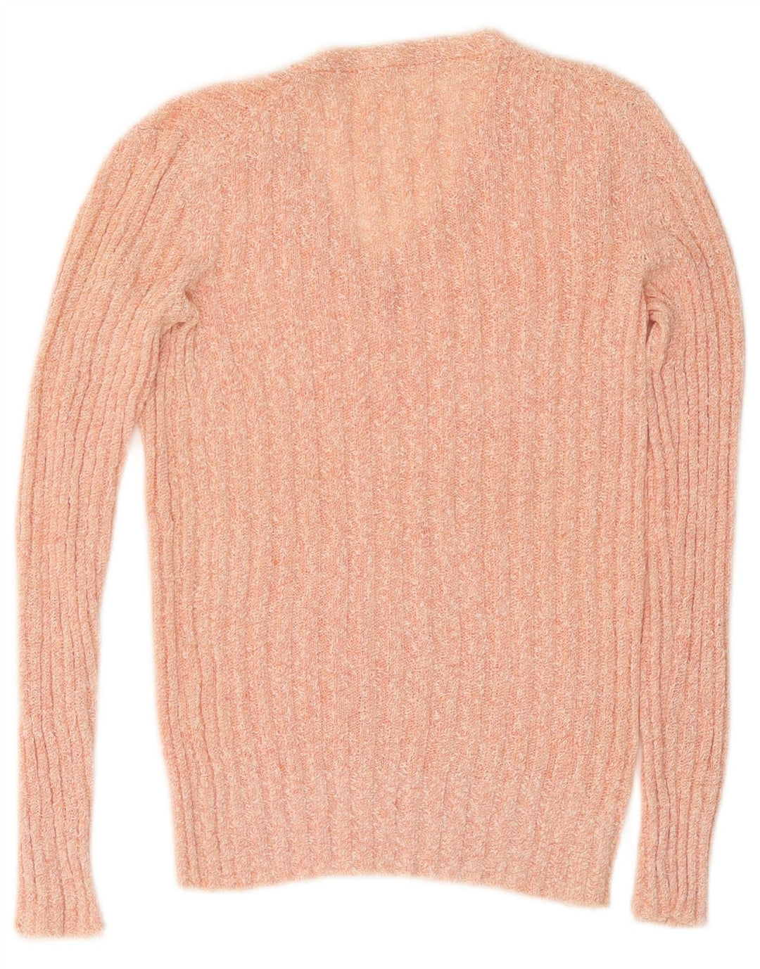 Vintage Dame V-hals sweater UK 12 Medium Pink Flecked